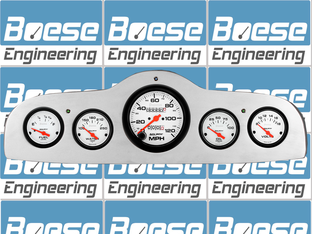 1949-1952 Pontiac Car Billet Aluminum Gauge Panel w/ Auto Meter Phantom gauges