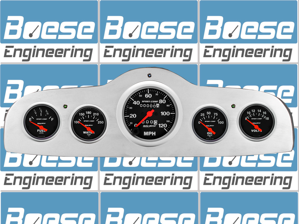 1949-1952 Pontiac Car Billet Aluminum Gauge Panel w/ Sport-Comp gauges