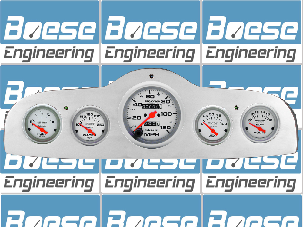 1949-1952 Pontiac Car Billet Aluminum Gauge Panel w/ Ultra-Lite gauges