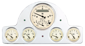 1951-1952 Oldsmobile Aluminum Gauge Panel w/ Auto Meter Street Rod Series Gauges (Speedo/Tach)