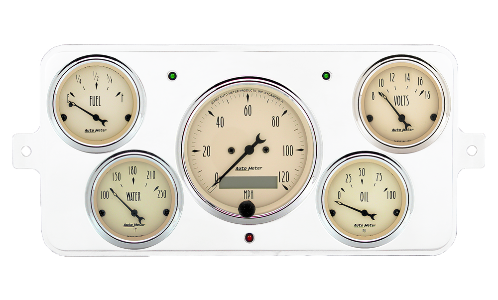 1940-1949 International Truck Aluminum Gauge Panel w/ AutoMeter Street Rod Series Gauges - Image 6