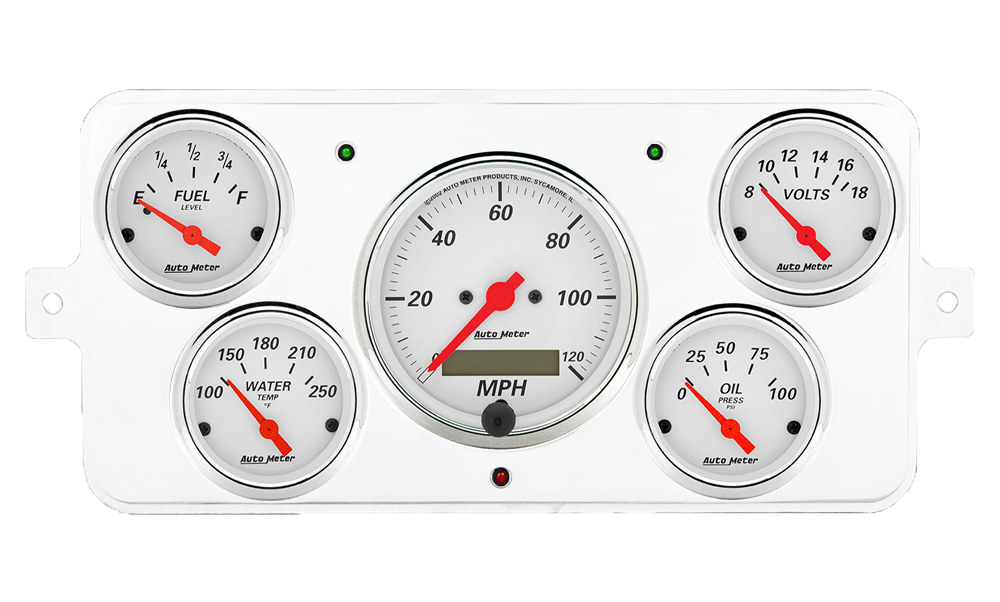 1940-1949 International Truck Aluminum Gauge Panel w/ AutoMeter Street Rod Series Gauges - Image 4