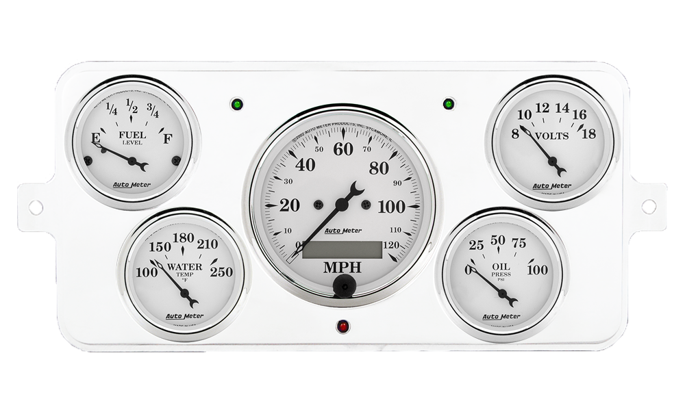 1940-1949 International Truck Aluminum Gauge Panel w/ AutoMeter Street Rod Series Gauges - Image 5