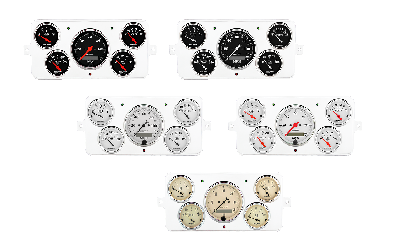 1940-1949 International Truck Aluminum Gauge Panel w/ AutoMeter Street Rod Series Gauges