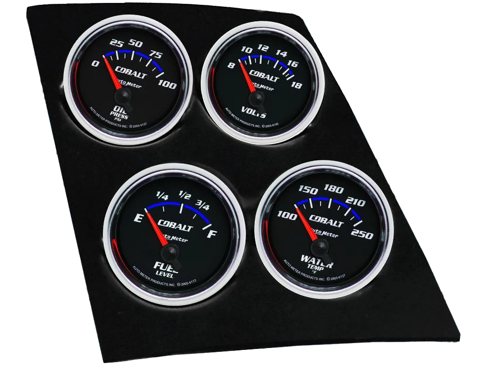 1968-1969 Camaro / Firebird or 1968-1974 Nova 4 Gauge Console Insert w/ Auto Meter Cobalt Gauges