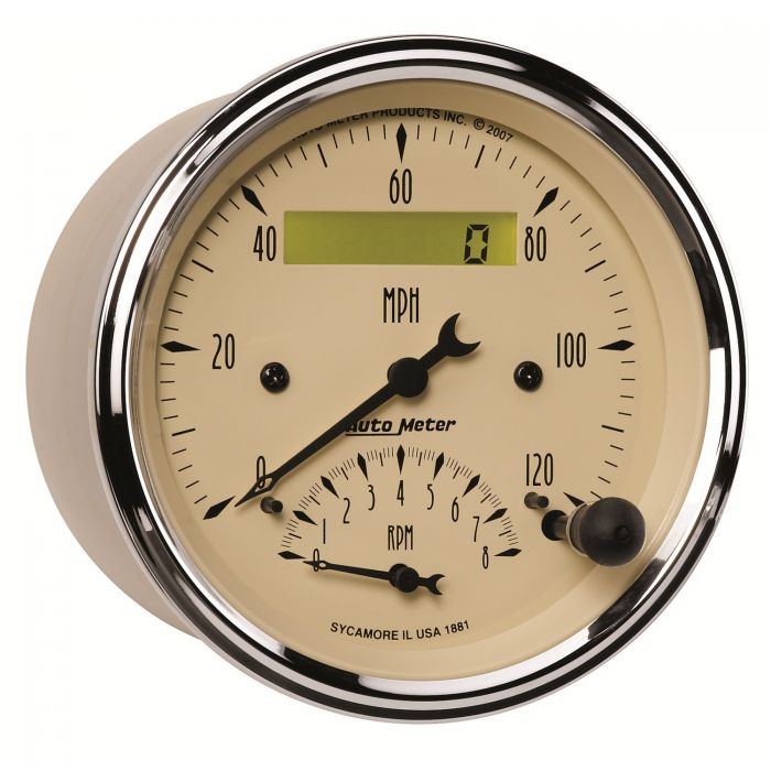 1951-1952 Oldsmobile Aluminum Gauge Panel w/ Auto Meter Street Rod Series Gauges (Speedo/Tach) - Image 2