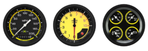 AX03YBLF Classic Instruments AutoCross Yellow 3 Gauge Kit