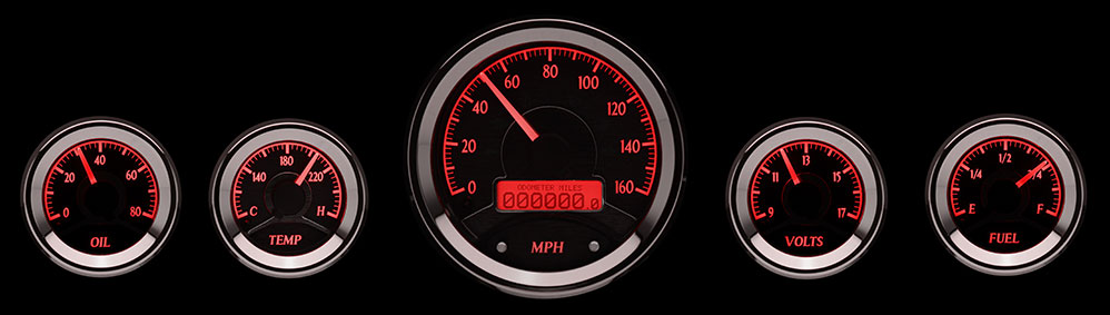 1949-1952 Pontiac Aluminum Gauge Panel w/ Dakota Digital VHX-1050 Silver Alloy Gauges - Image 6