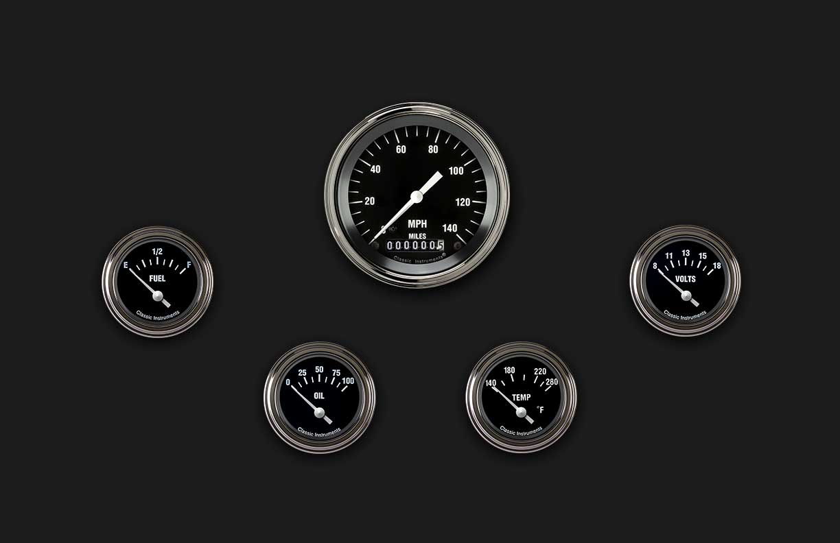 1949-1952 Pontiac Aluminum 5 Gauge Panel w/ Classic Instruments Gauges - Image 5