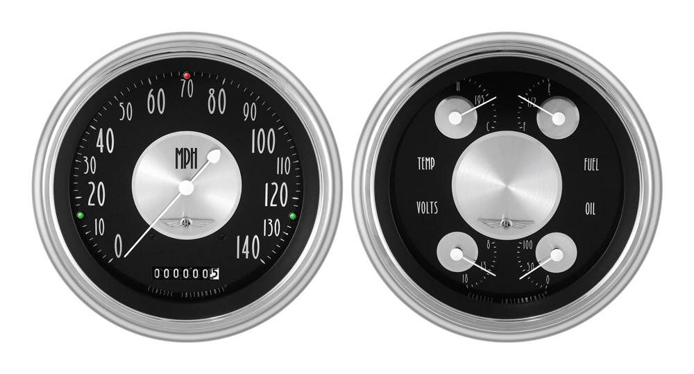 1947-1953 Chevy Truck Eyebrow Aluminum Adapter Rings w/ Classic Instruments Gauges - Image 5