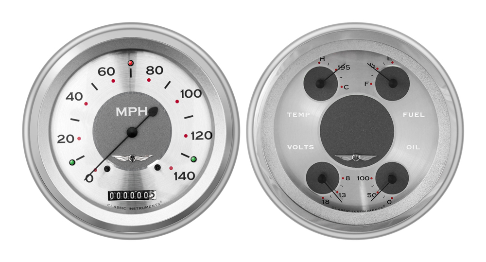 1947-1953 Chevy Truck Eyebrow Aluminum Adapter Rings w/ Classic Instruments Gauges - Image 6