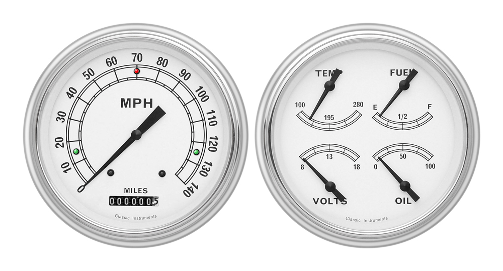 1951-1952 Chevy Car Billet Aluminum Adapter Panels w/ Classic Instruments Gauges - Image 8