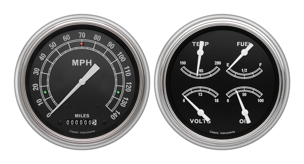 1951-1952 Chevy Car Billet Aluminum Adapter Panels w/ Classic Instruments Gauges - Image 7