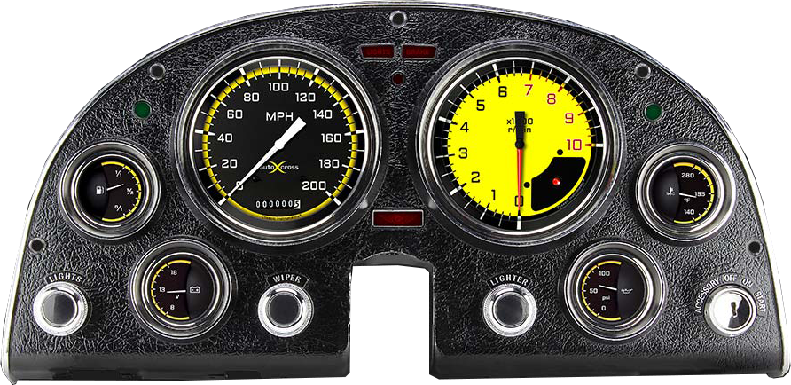 1963-1967 Corvette Package by Classic Instruments (AutoCross Yellow)
