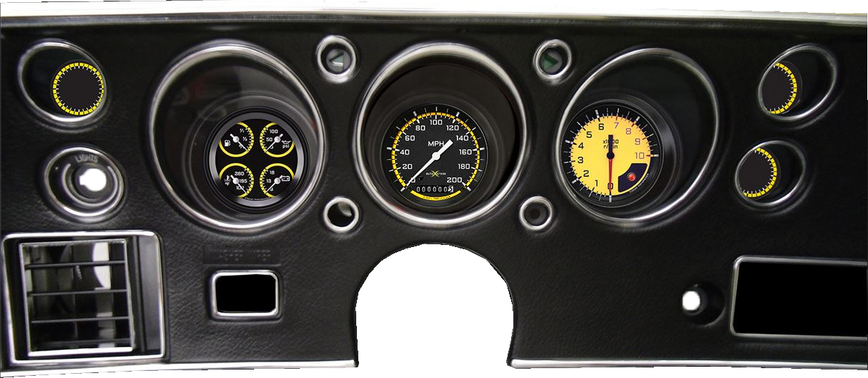 1970-1972 Chevelle Package by Classic Instruments (Auto Cross Yellow)