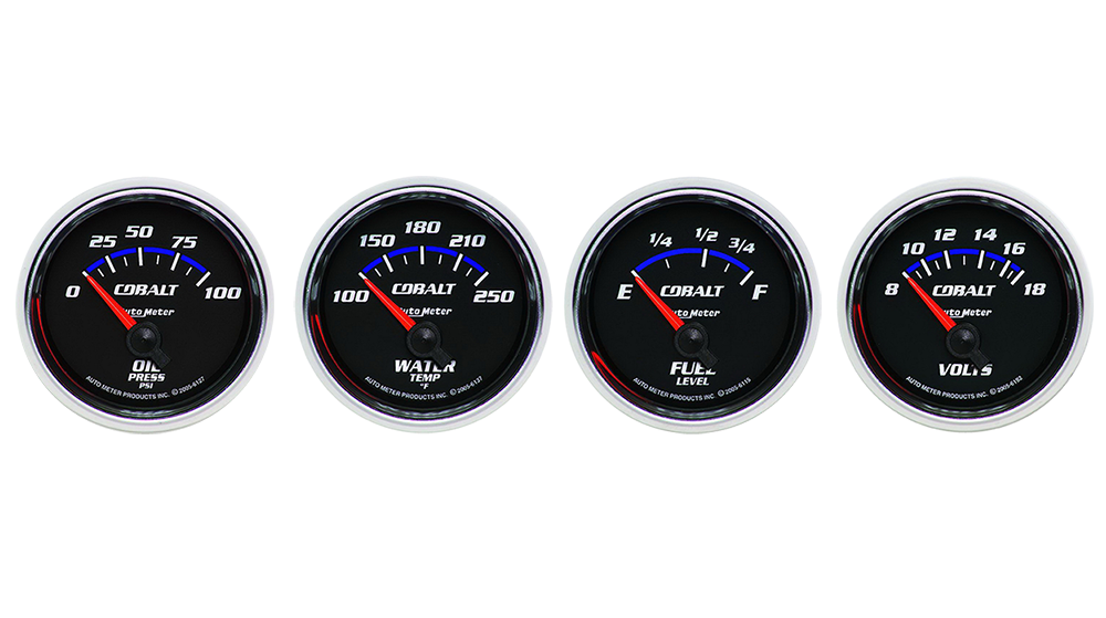 Auto Meter Cobalt 2 1/16" Four Gauge Package