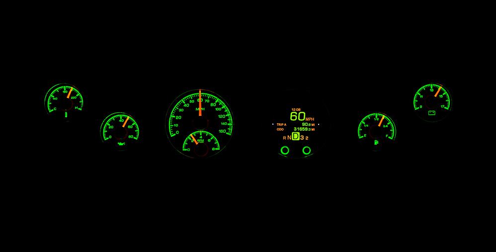1954-1955 GMC Truck Aluminum Gauge Panel w/ Dakota Digital HDX Silver Alloy Gauges - Image 11