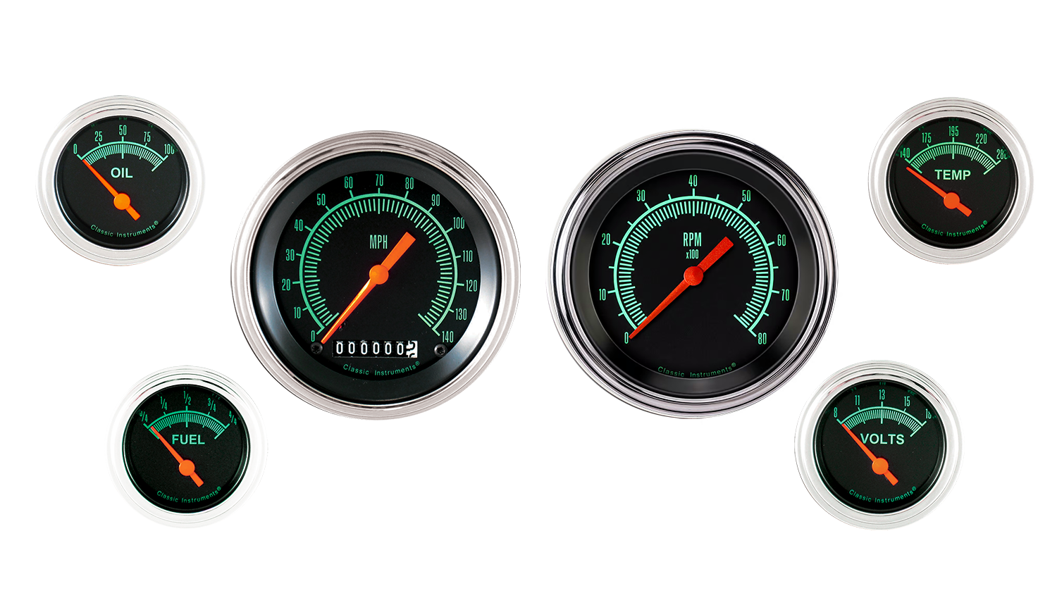 GS01SLF Classic Instruments G/Stock 6 Gauge Kit (3 3/8" & 2 1/8")