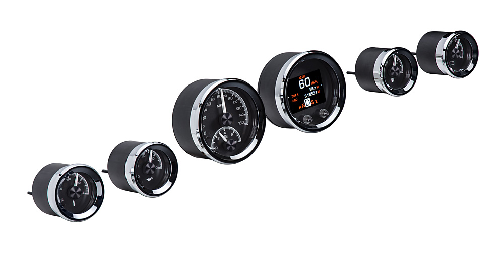 1954-1955 GMC Truck Aluminum Gauge Panel w/ Dakota Digital HDX Black Alloy Gauges - Image 4