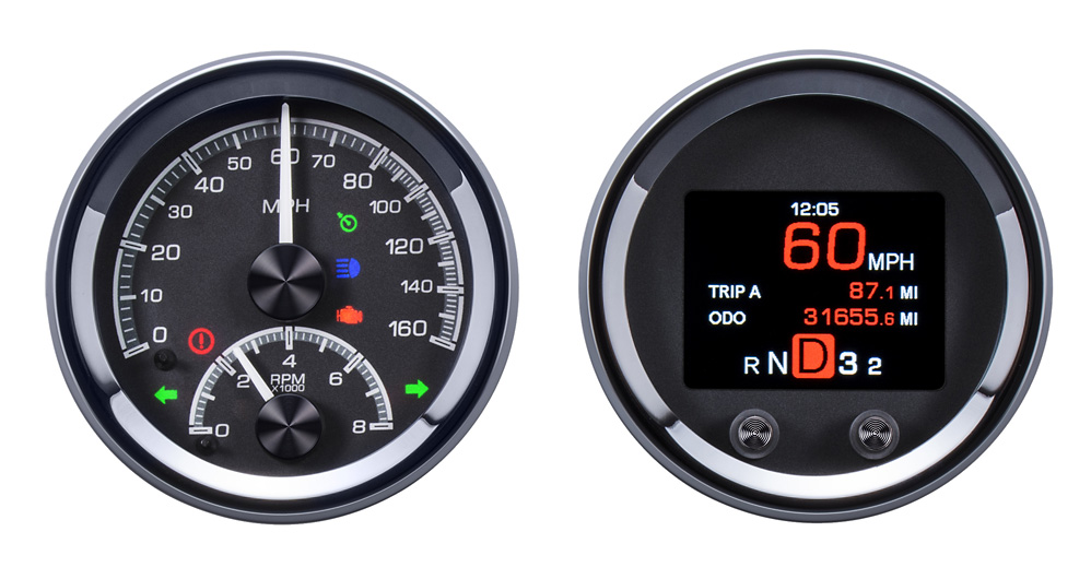 1954-1955 GMC Truck Aluminum Gauge Panel w/ Dakota Digital HDX Black Alloy Gauges - Image 3