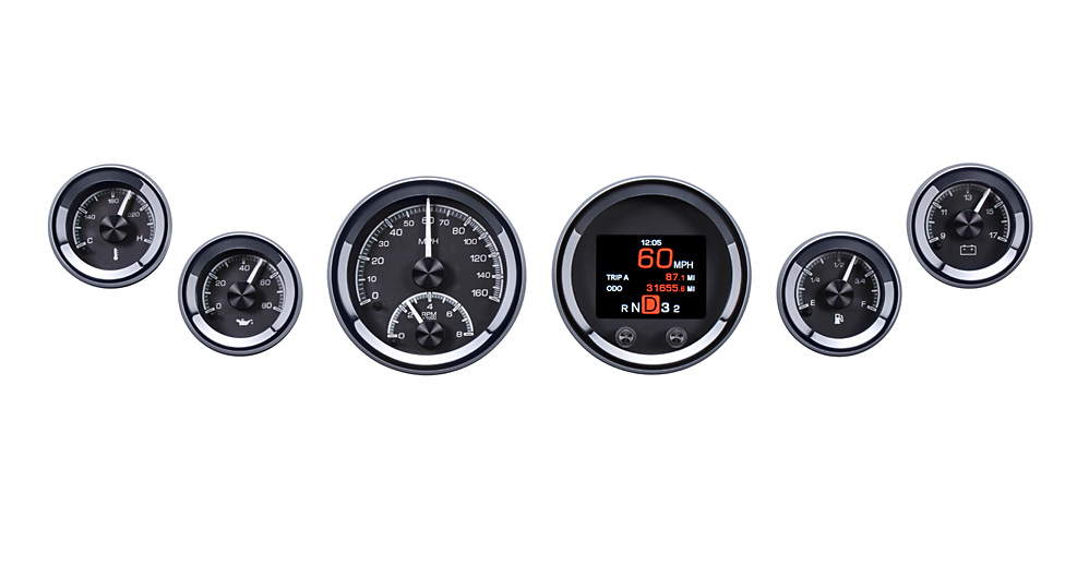 1954-1955 GMC Truck Aluminum Gauge Panel w/ Dakota Digital HDX Black Alloy Gauges - Image 2