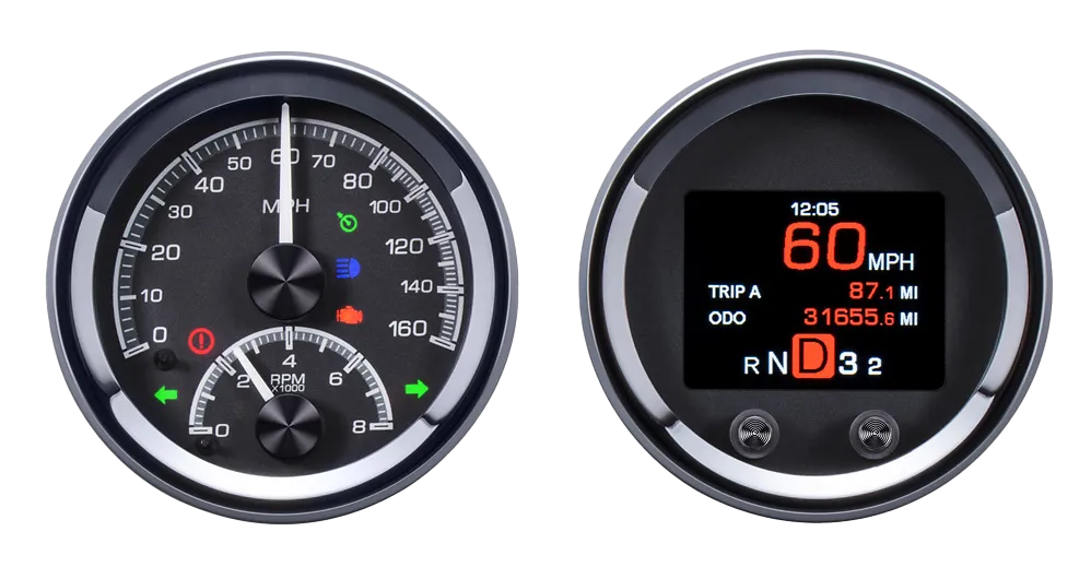 HDX-2060-K Dakota Digital 3 3/8" & 2 1/16" HDX Gauge Kit (black) - Image 3