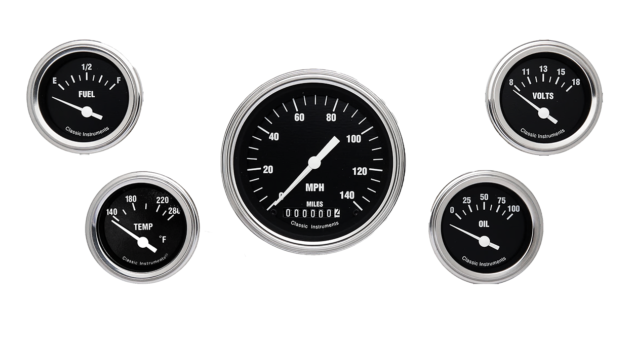 HR00SLF Classic Instruments Hot Rod 5 Gauge Kit (3 3/8" & 2 1/8")