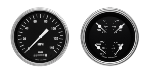 HR52SLF Classic Instruments Hot Rod 2 Gauge Kit (4 5/8" Speedometer & 4 5/8" Quad)