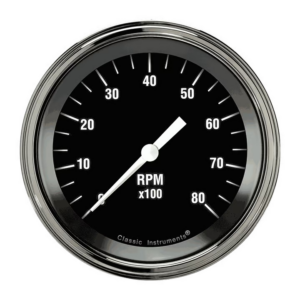 HR80SLF Classic Instruments 3 3/8" Hot Rod 8,000 RPM Tachometer