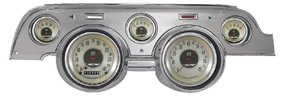 1967-1968 Mustang Package by Classic Instruments (All American Nickel w/ brushed aluminum bezel)