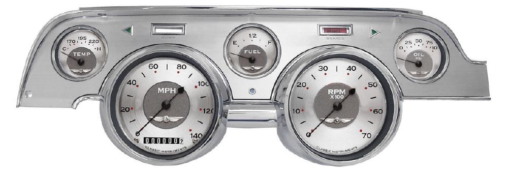 1967-1968 Mustang Package by Classic Instruments (All American w/ brushed aluminum bezel)