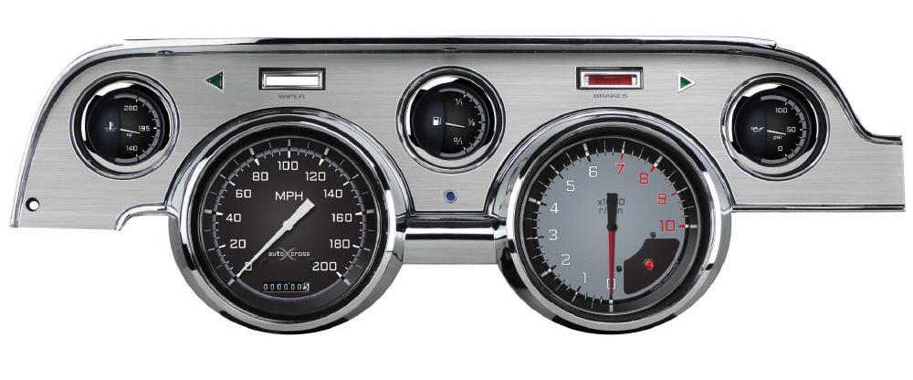 1967-1968 Mustang Package by Classic Instruments (AutoCross Gray w/ brushed aluminum bezel)