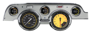 1967-1968 Mustang Package by Classic Instruments (AutoCross Yellow w/ brushed aluminum bezel)