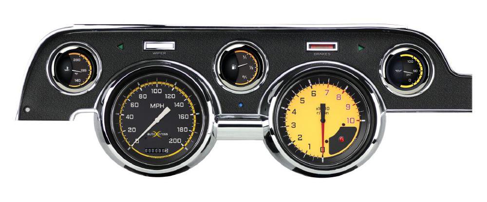 1967-1968 Mustang Package by Classic Instruments (Auto Cross Yellow)