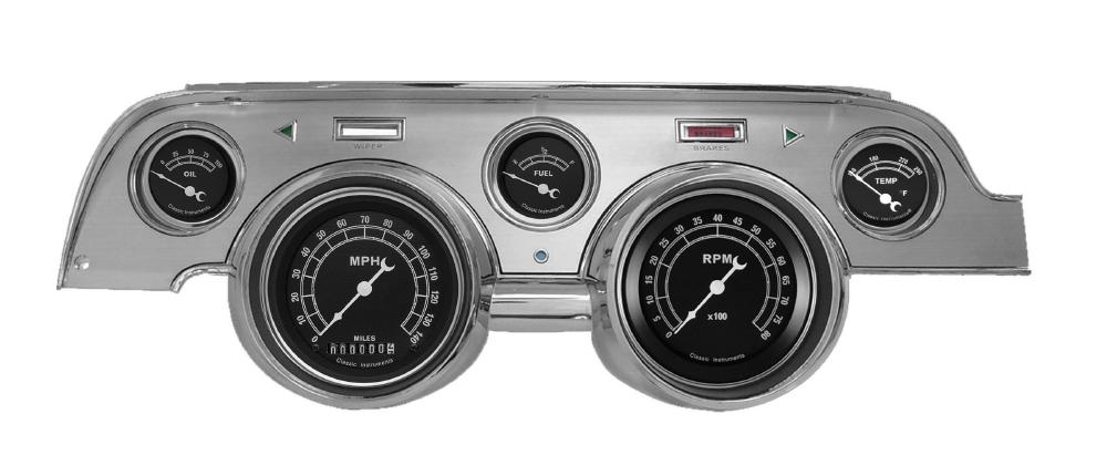 1967-1968 Mustang Package by Classic Instruments (Traditional w/ brushed aluminum bezel)