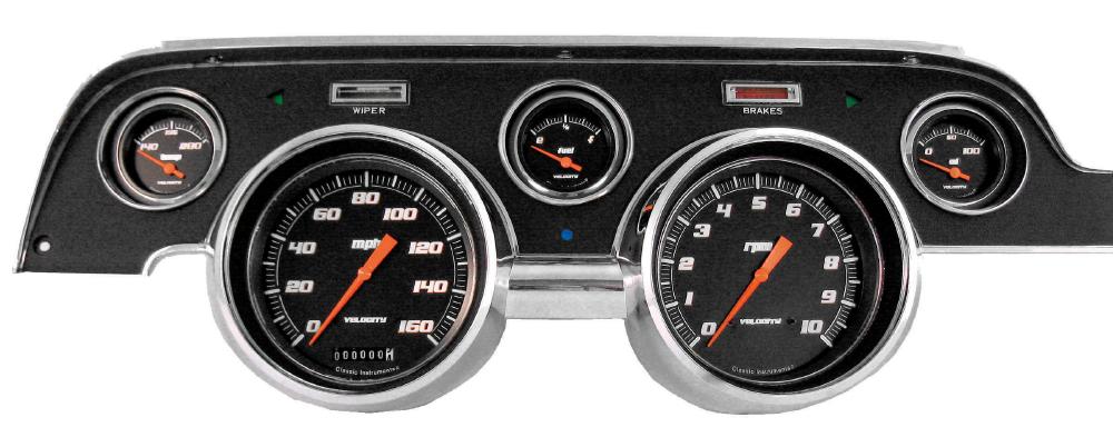 1967-1968 Mustang Package by Classic Instruments (Velocity Black)