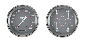 SG52SLF Classic Instruments Silver Gray Series 2 Gauge Kit (4 5/8" Speedometer & 4 5/8" Quad)