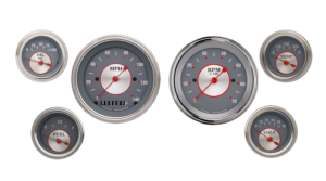 SS01SLF Classic Instruments Silver Series 6 Gauge Kit (3 3/8" & 2 1/8")