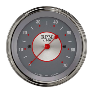 SS70SLF Classic Instruments 3 3/8" Silver Series 7,000 RPM Tachometer