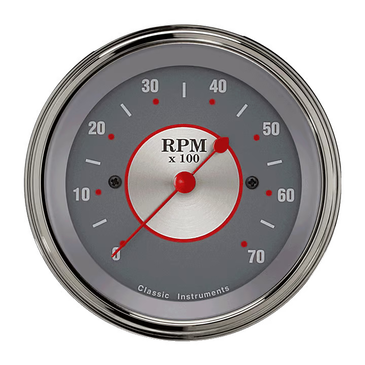 SS70SLF Classic Instruments 3 3/8" Silver Series 7,000 RPM Tachometer