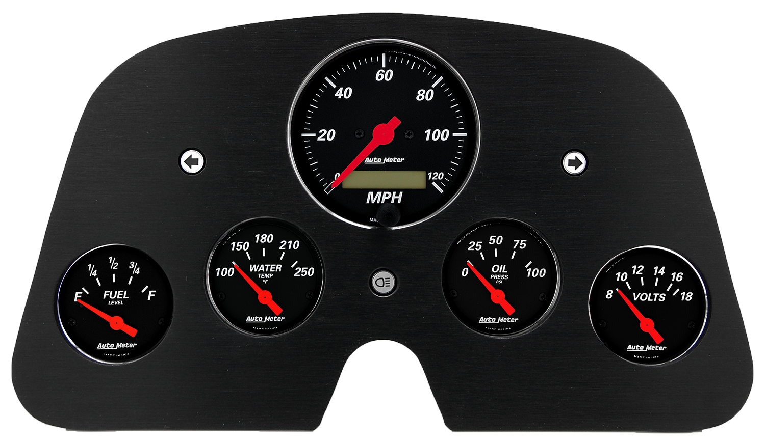 1962-1984 Toyota FJ40 Land Cruiser Aluminum Gauge Panel w/ Auto Meter Designer Black Gauges