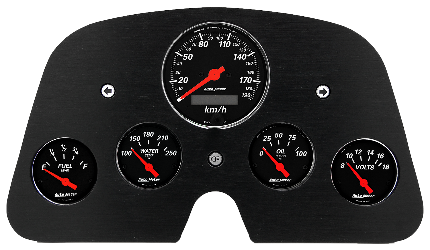 1962-1984 Toyota FJ40 Land Cruiser Aluminum Gauge Panel w/ Auto Meter Designer Black Gauges - Image 2