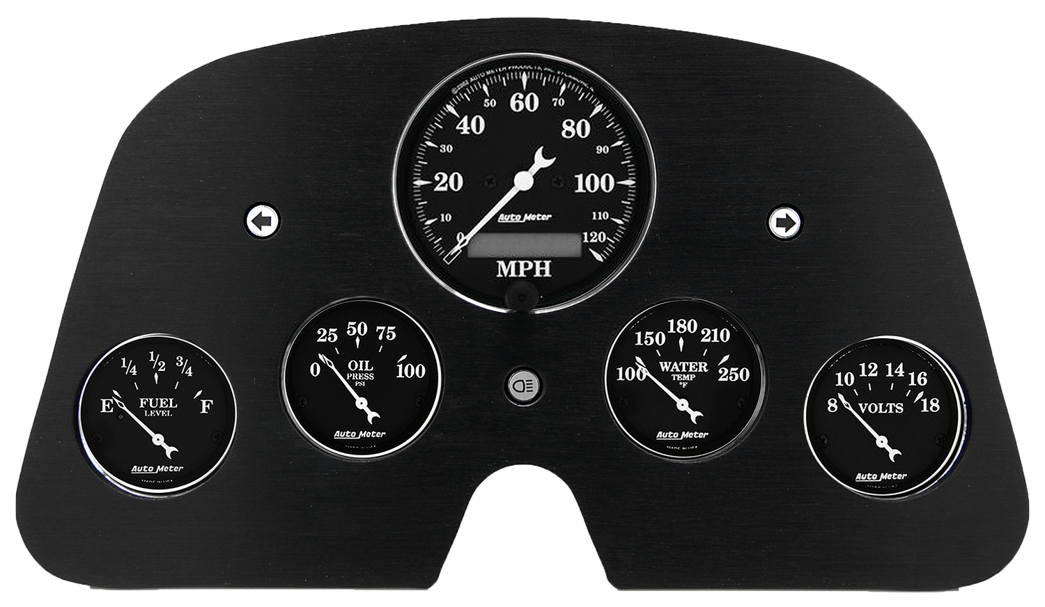 1962-1984 Toyota FJ40 Land Cruiser Aluminum Gauge Panel w/ Auto Meter Old Tyme Black Gauges
