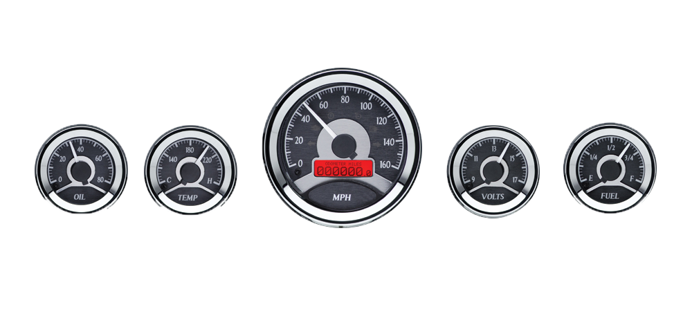 Dakota Digital Round Universal Analog 5 Gauge Kits Black Alloy (Choose lighting) - Image 3