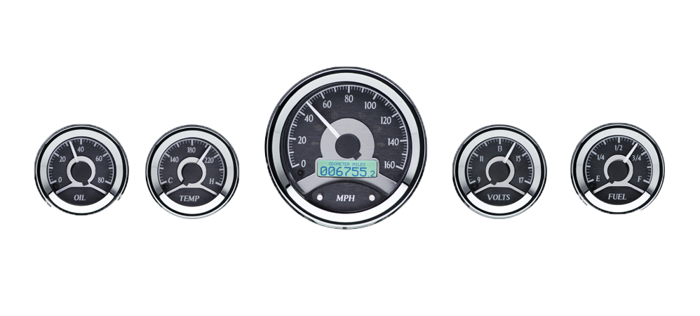 Dakota Digital Round Universal Analog 5 Gauge Kits Black Alloy (Choose lighting) - Image 5