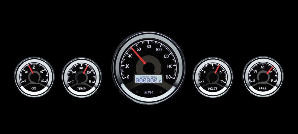 Dakota Digital Round Universal Analog 5 Gauge Kits Black Alloy (Choose lighting) - Image 6