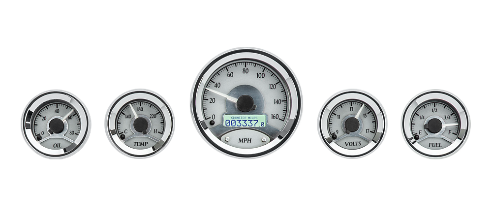 Dakota Digital Round Universal Analog 5 Gauge Kits Silver Alloy (Choose lighting) - Image 3