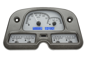 Dakota Digital 62 - 84 Toyota FJ40 Land Cruiser Analog Gauge Dash Kit VHX-62T-FJ Silver w/ Blue Lighting