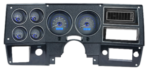 1973-1987 Chevy/GMC Pickup VHX Instruments - Carbon Fiber w/ Blue Lighting