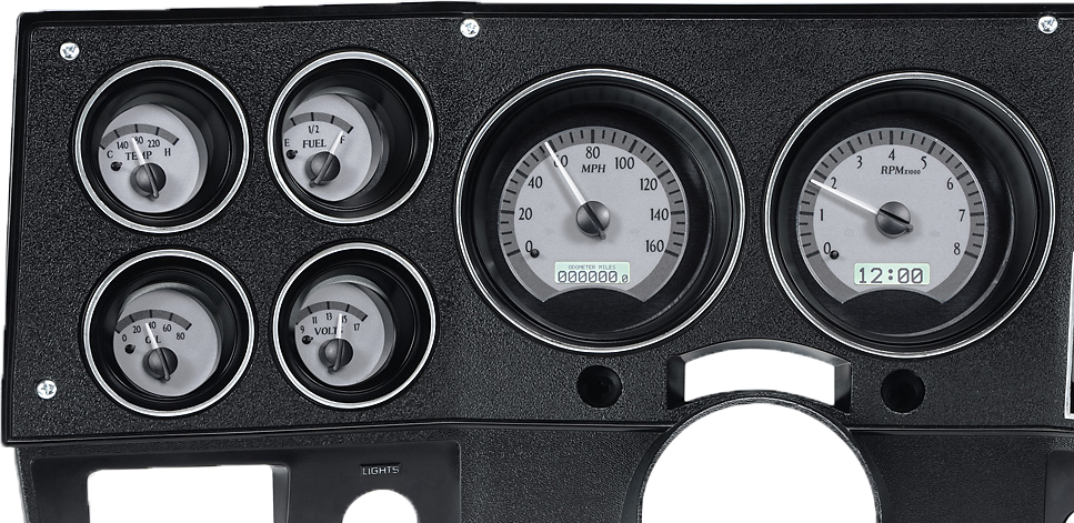 1973-1987 Chevy/GMC Pickup VHX Instruments - Silver Alloy w/ White Lighting